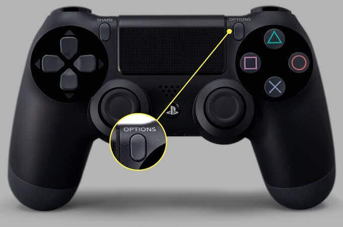 Tap the Options button on the controller