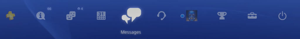 Click Message icon on PS4