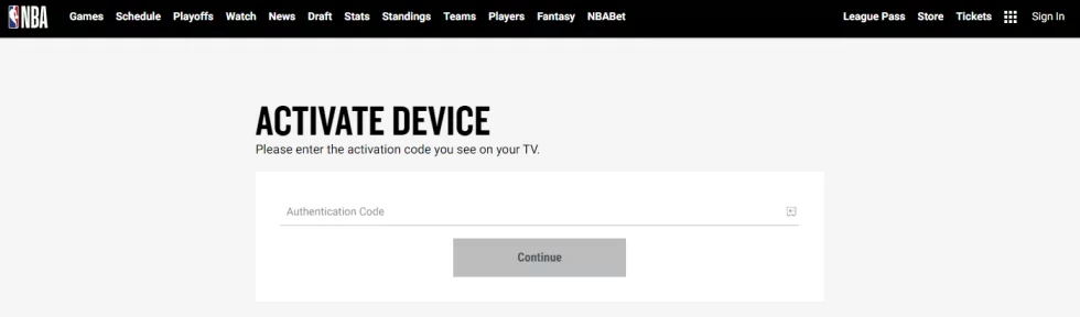 Activate the NBA app