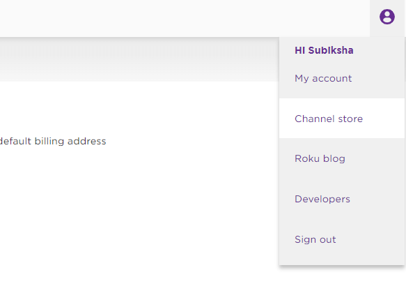 Select Channel Store from the Roku website