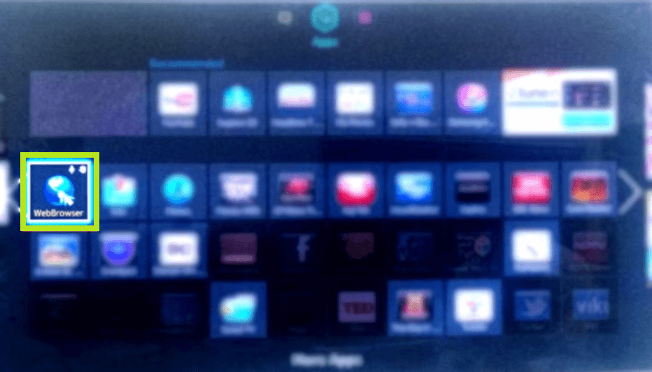 Choose the Web Browser option on Samsung TV