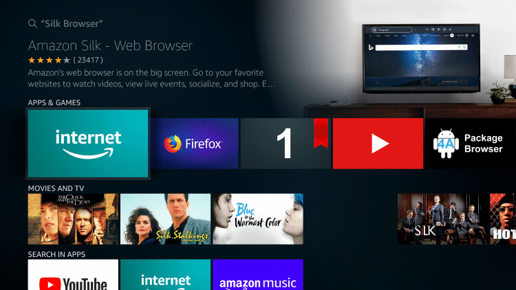 Choose the Internet browser