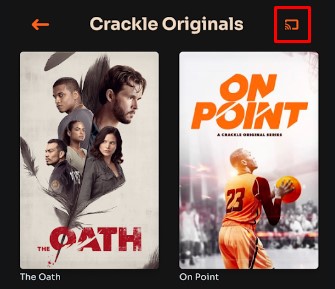 Click the Cast icon to play Crackle on Roku