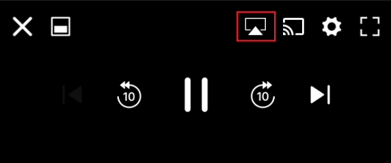 Click the AirPlay icon in the Hulu app