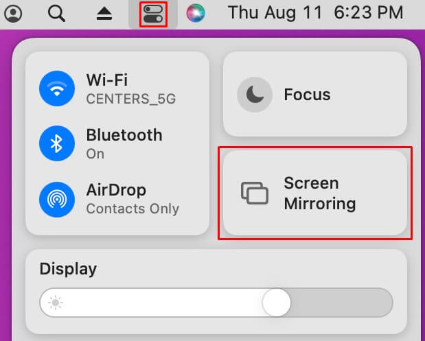 Click Screen Mirroring on Mac