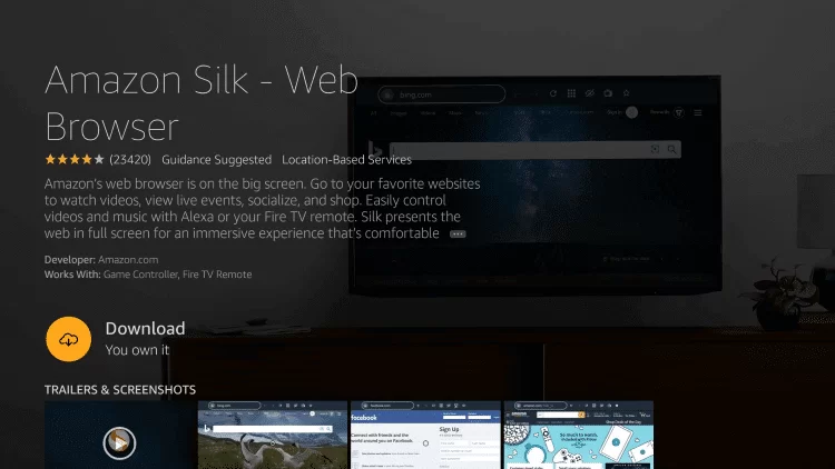 TLC on Firestick-Amazon Silk Browser